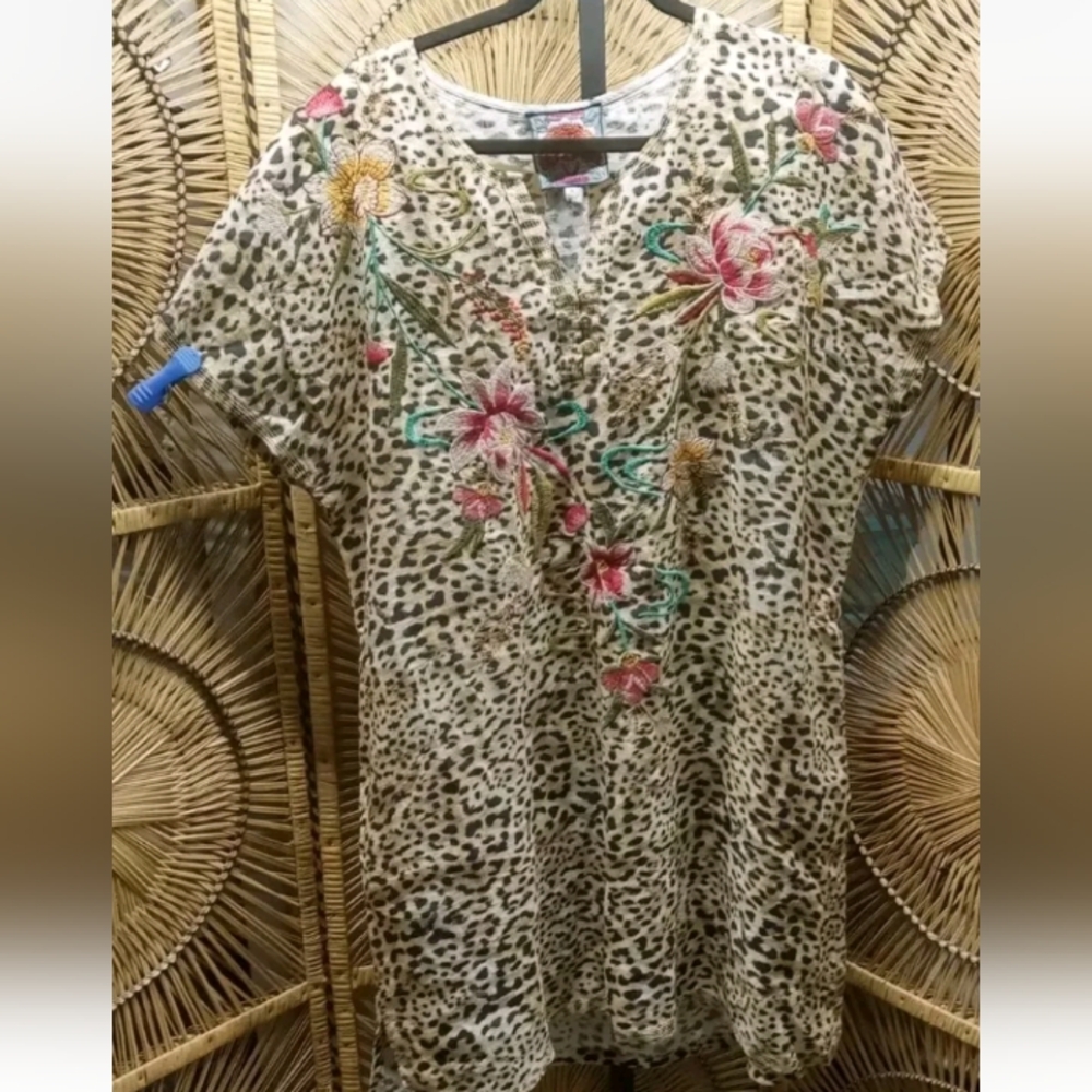 Johnny Was Maisie Easy Button Tunic Dress XL
